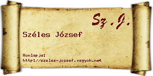 Széles József névjegykártya